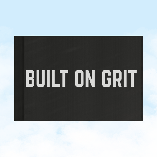 Built On Grit | Motivational Gym Flag for Home & Garage Gyms