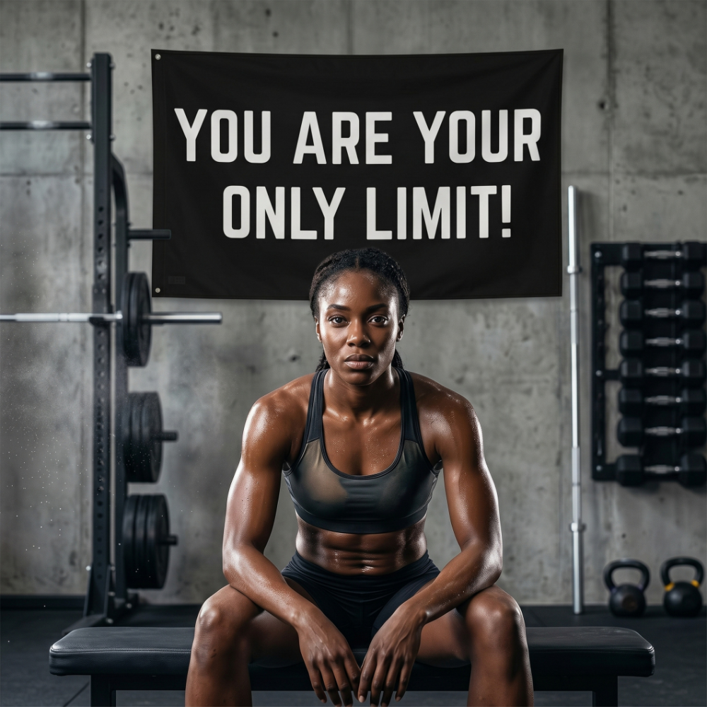 You Are Your Only Limit! | Motivational Gym Flag for Home & Garage Gyms