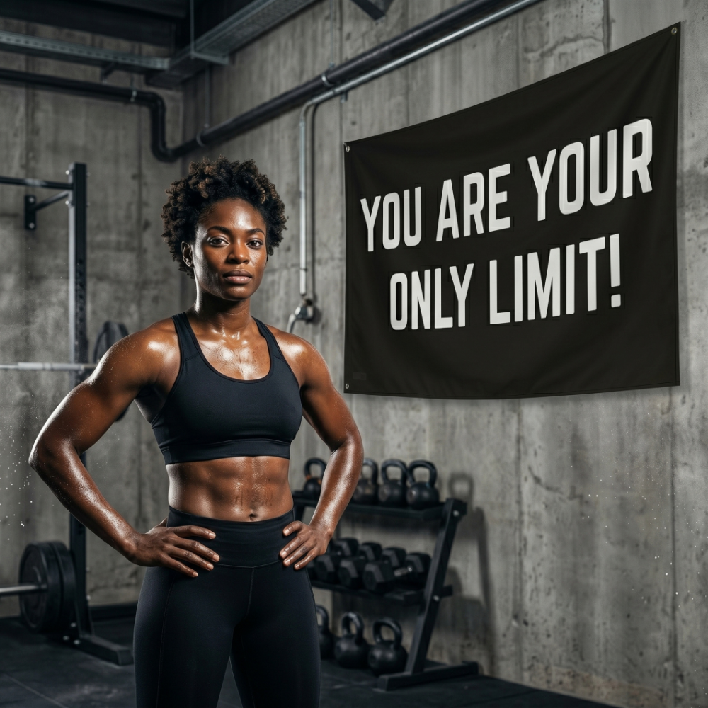 You Are Your Only Limit! | Motivational Gym Flag for Home & Garage Gyms