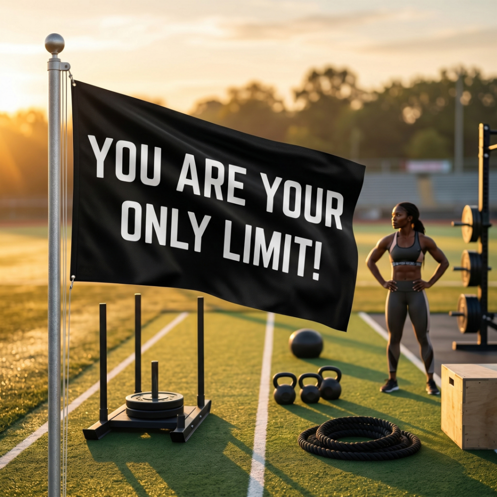 You Are Your Only Limit! | Motivational Gym Flag for Home & Garage Gyms
